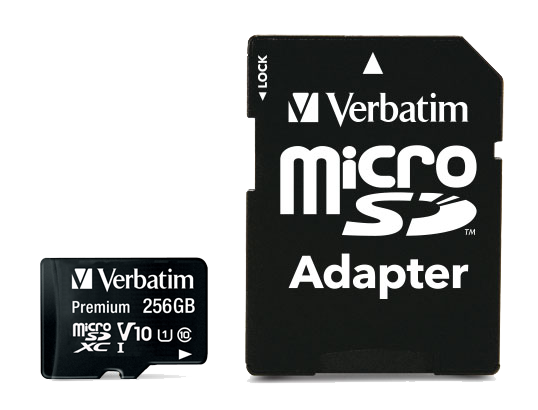 Verbatim Premium U1 MicroSDXC Card 256GB + Adapter