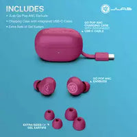 Go Pop ANC True W-less Earbuds - Fuchsia