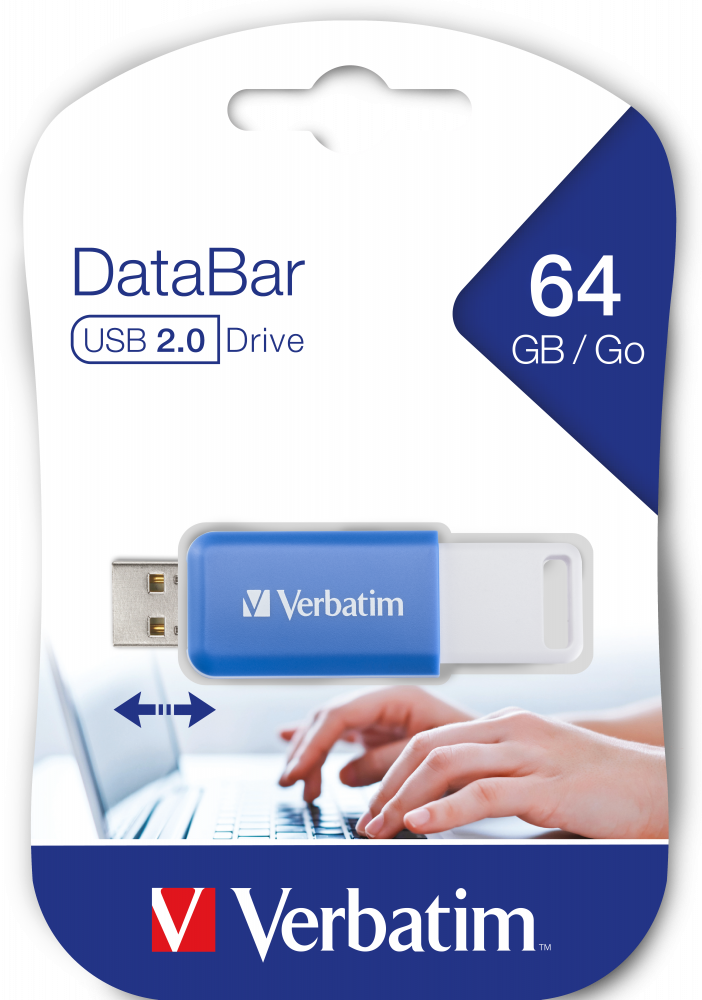 Verbatim DataBar USB Drive 64GB Blue