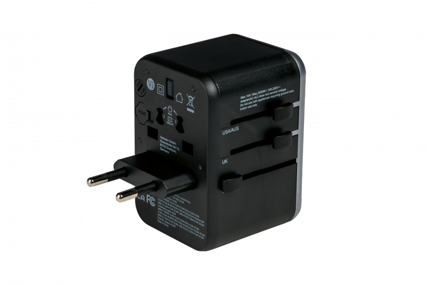 Verbatim Universal Travel Adapter UTA-04 Plug with USB-C PD & QC, USB-C & 3 USB-A ports