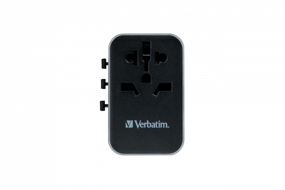 Verbatim Universal Travel Adapter UTA-04 Plug with USB-C PD & QC, USB-C & 3 USB-A ports