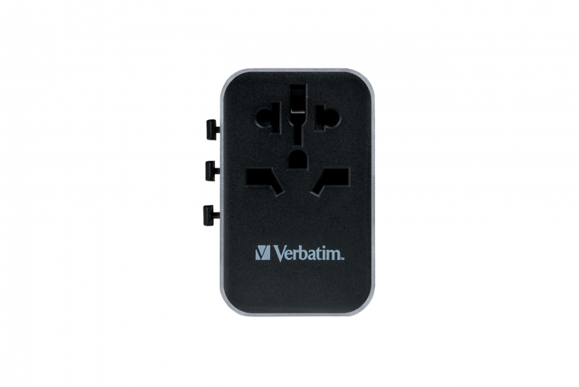 Verbatim Universal Travel Adapter UTA-04 Plug with USB-C PD & QC, USB-C & 3 USB-A ports