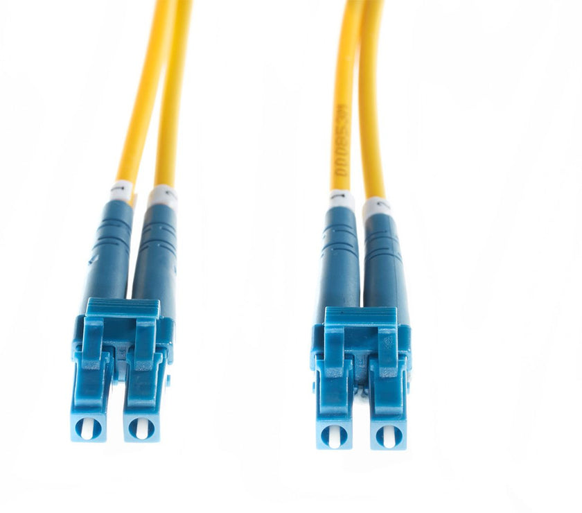 3m LC-LC OS2 / OS1 Singlemode Fibre Optic Duplex LSZH Patch Lead 2mm Oversleeving Yellow