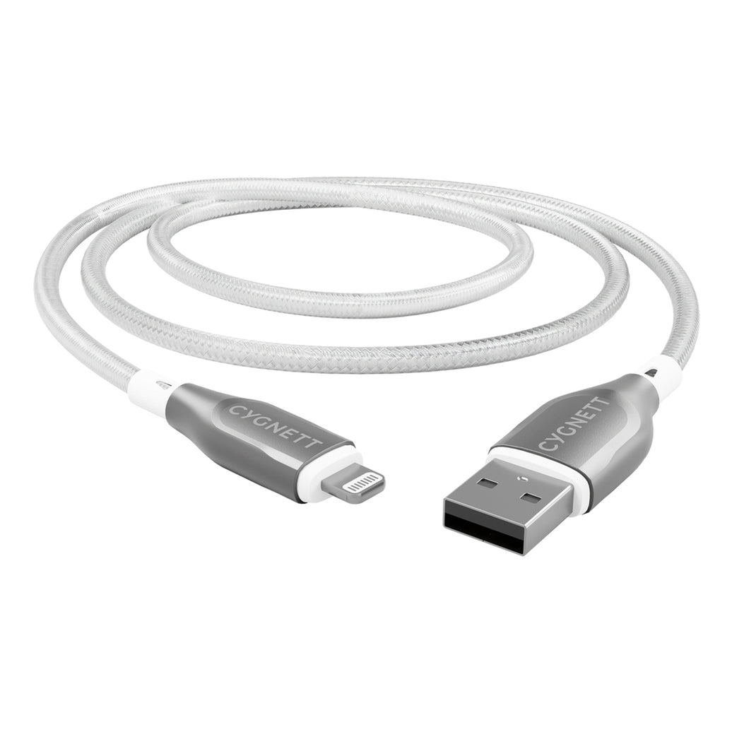 Cygnett Armoured Lightning To USB-A Cable - White 1m
