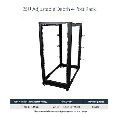 StarTech 25U 4 Post Rack