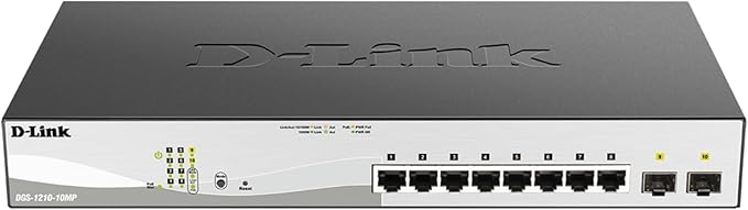 D-Link DGS-1210-10MP 10-Port Gigabit Smart Managed PoE Switch