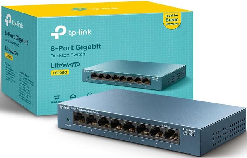 TP-Link 8 prt Dsktp Ggbt Swh steel case