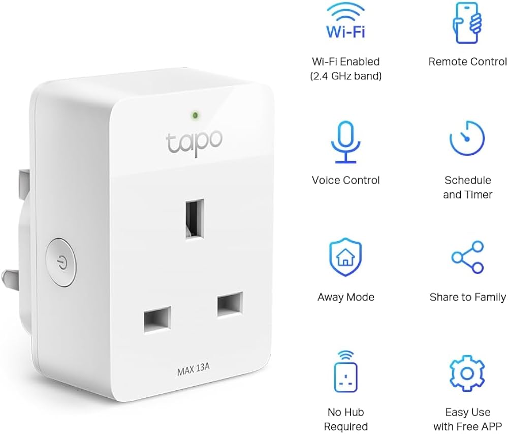 TP-Link Tapo P105 V2 - Smart plug - mini - wireless - 802.11b g n Bluetooth 4.2 - 2.4 Ghz