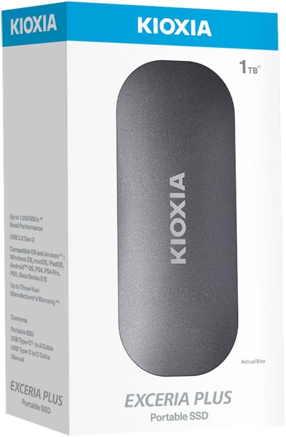 Kioxia EXCERIA PLUS 1TB portable SSD