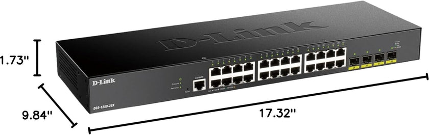 D-Link  24 X 10G SFP+ Ports & 4 X 10G Base-T Ports Smart Managed Switch