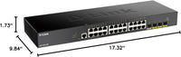 D-Link  24 X 10G SFP+ Ports & 4 X 10G Base-T Ports Smart Managed Switch
