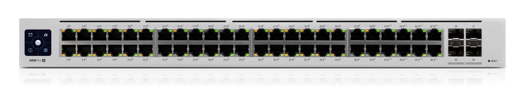 Ubiquiti UniFi Switch USW-PRO-48-POE - Switch - Managed - 48 x 10 100 1000 (40 PoE 8 PoE ) 4 x 10Gb Ethernet SFP - rack-mountable - PoE (600 W) - AC 120 230 V DC 11.5 52 V