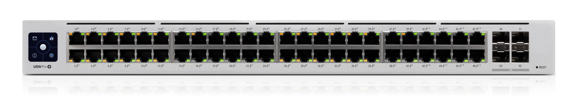 Ubiquiti USW-Pro-48-POE Gen 2, AC/DC, Internal, 660W, (48) 10/100/1000 RJ45 Ports, (4) 1/10 Gbps SFP+