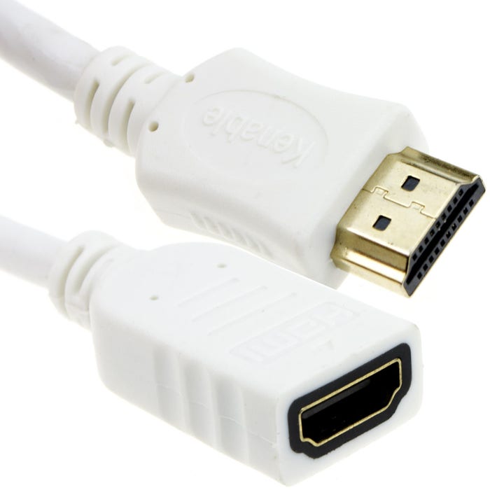CDL 1m High Speed HDMI M-F WHI