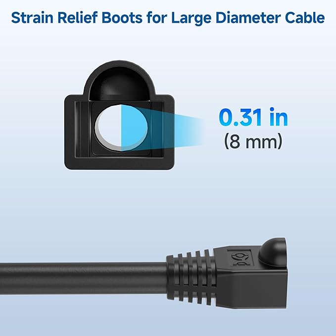 100PK RJ45 Snag Boot 8MM Bk FOR 22-2096