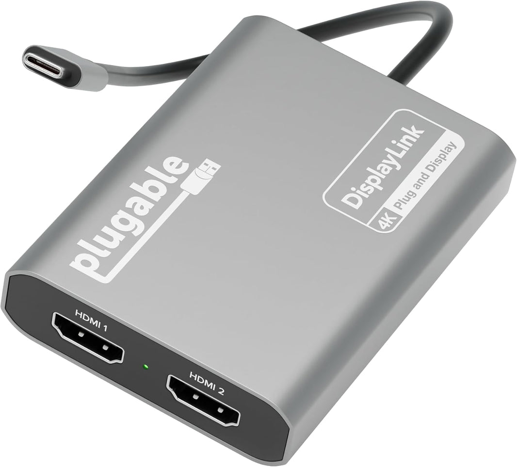 Plugable USB-C Dual 4K HDMI Adapter