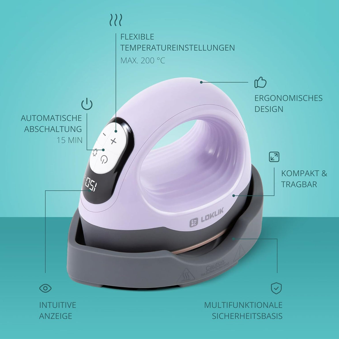 LOKLIK IMPRESS MINI 3 HEAT PRESS LAVENDER PURPLE