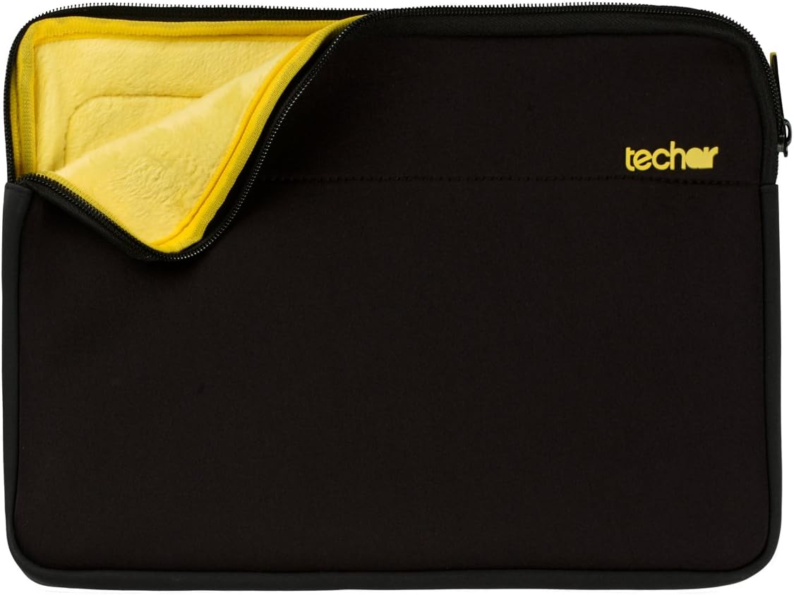 Techair 15.6inch Black Slip Case With Yellow Lining