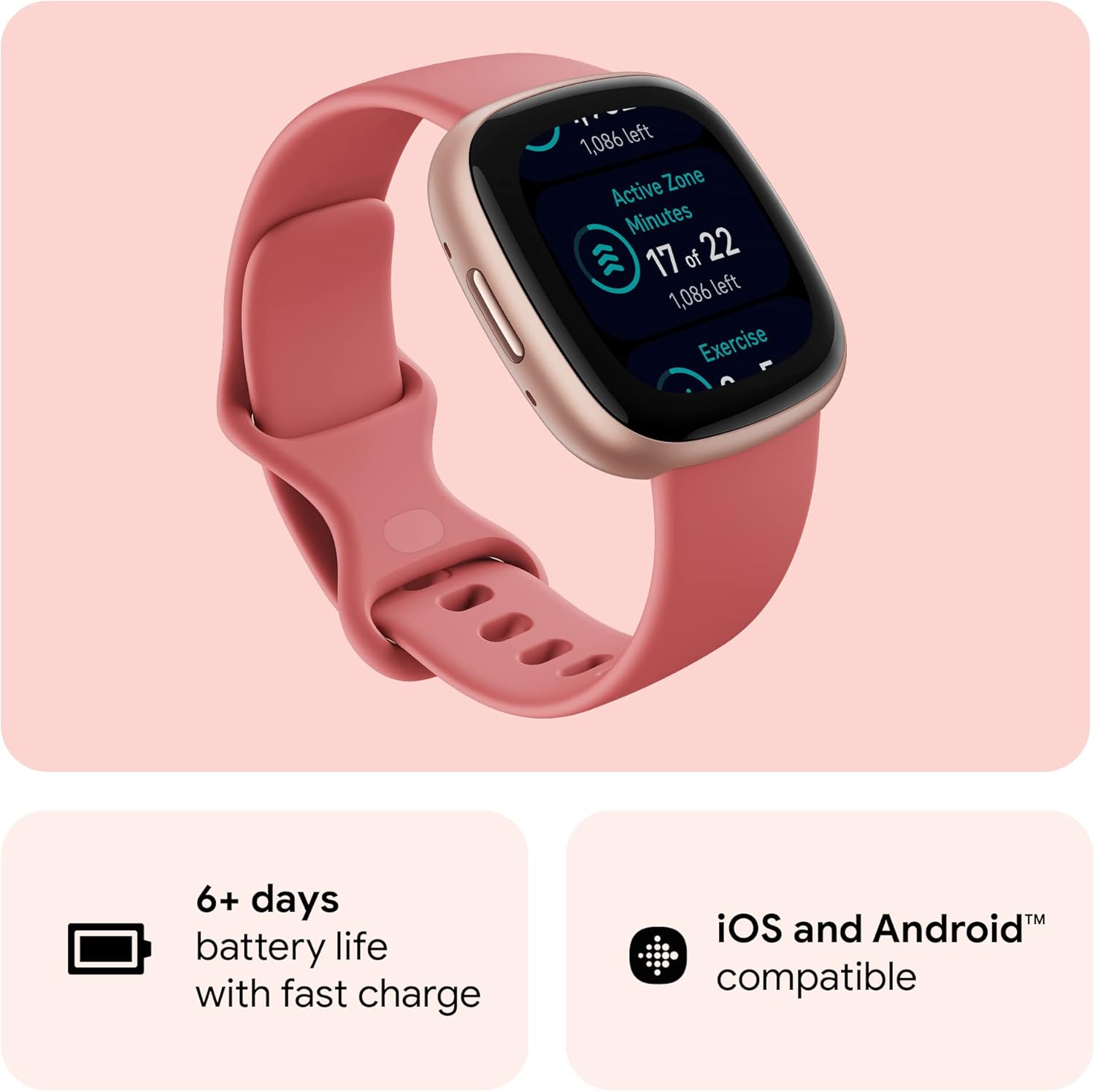 FitBit Versa 4Pink Sand / Copper Rose
