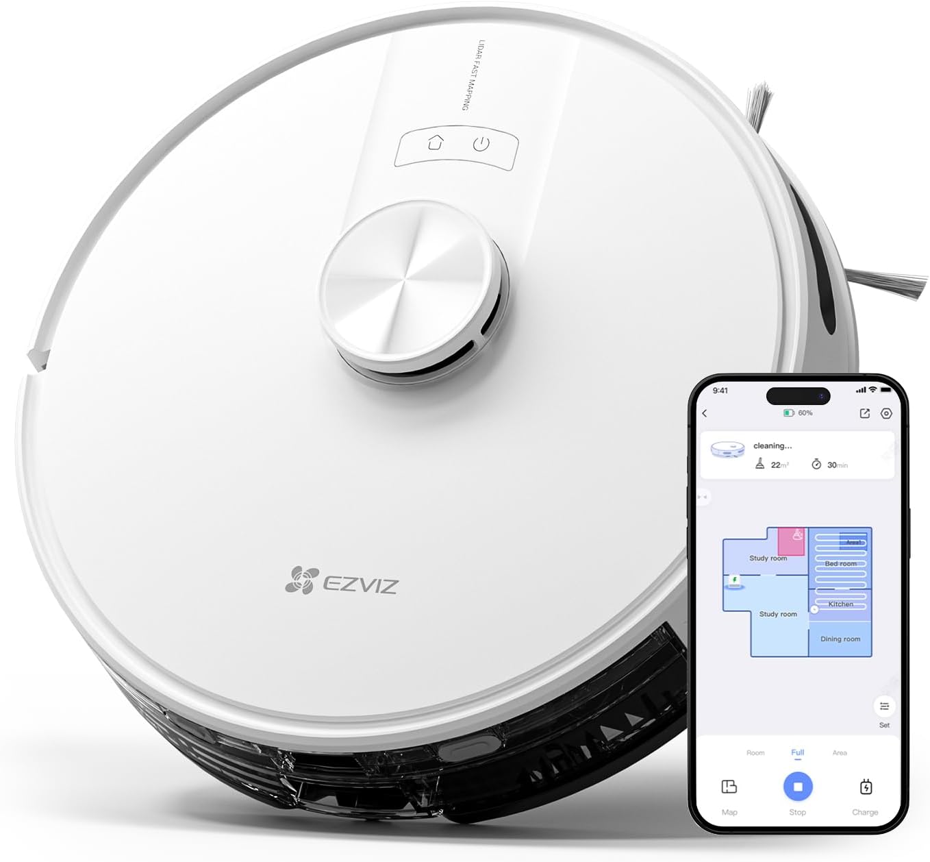 RE4 EZVIZ 4000 Pa Robot Vacuum&Mop Combo