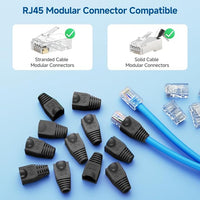 100PK RJ45 Snag Boot 8MM Bk FOR 22-2096