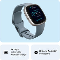 FitBit Versa 4Waterfall Blue/Platinum