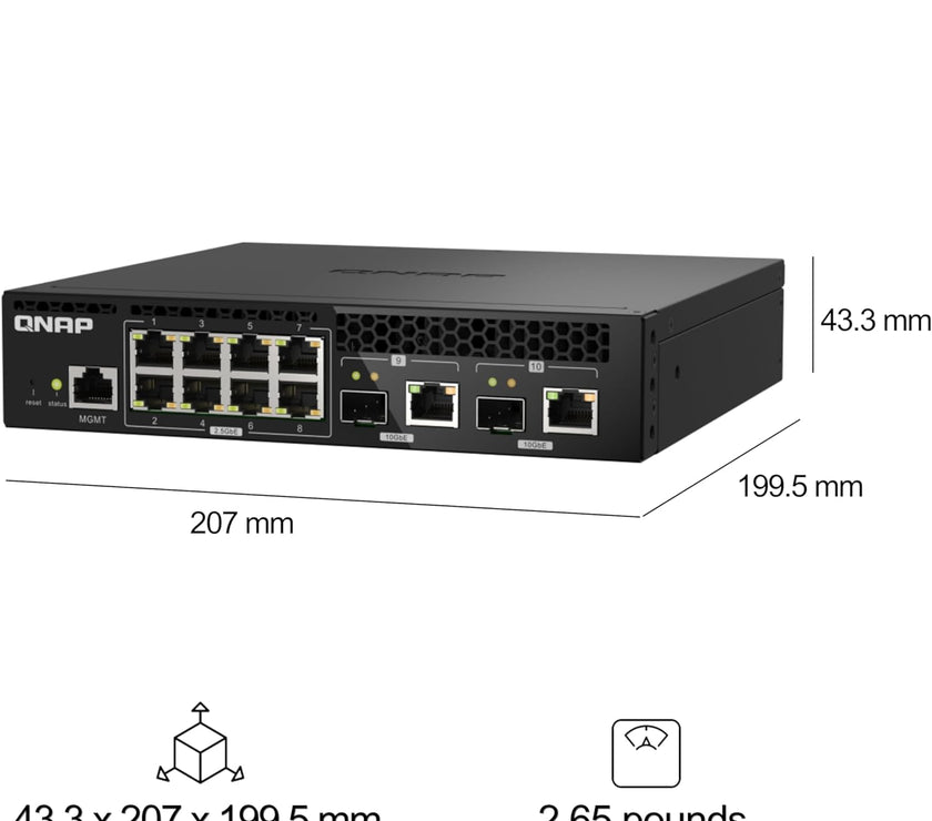 QNAP QSW-M2108R-2C 10 Port Switch