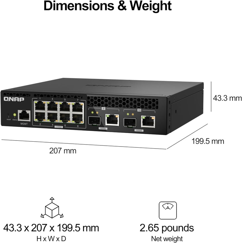 QNAP QSW-M2108R-2C 10 Port Switch