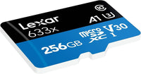 Lexar 633x MicroSD Card w/adapter 256GB