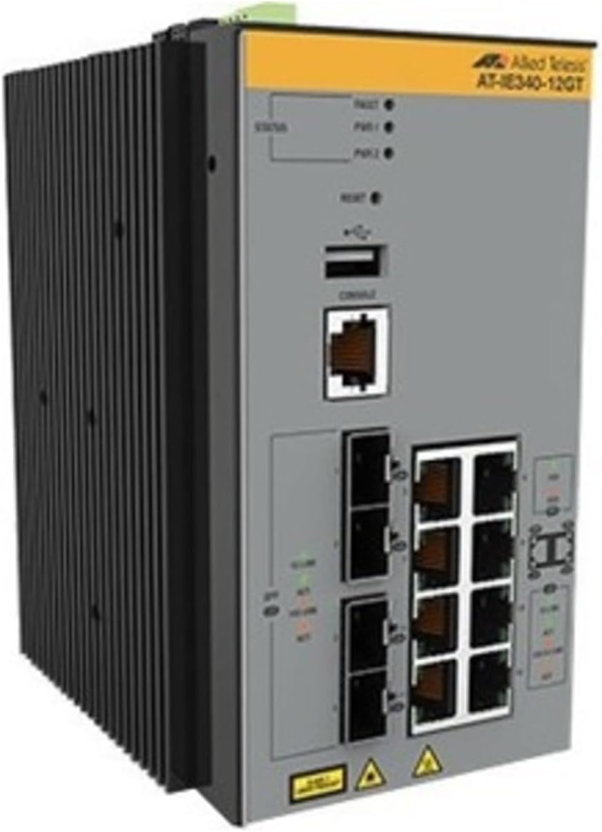 Allied Telesis AT-IE340-12GP-80 Managed L3 Gigabit Ethernet (10/100/1000) Power over Ethernet (PoE) Grey