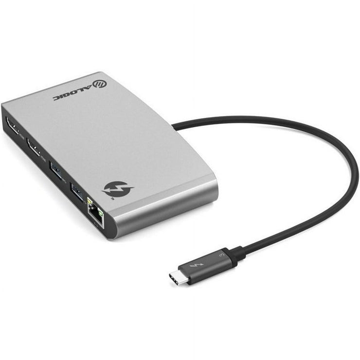 ALOGIC ThunderBolt 3 Dual HDMI PORTABLE Docking Station with 4K - Space Grey