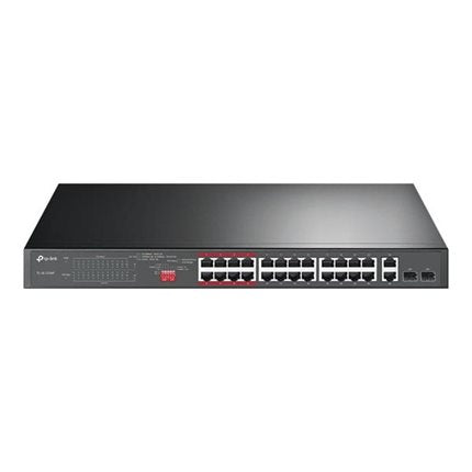 TP-Link TL-SL1226P - Switch - unmanaged - 24 x 10 100 (PoE ) 2 x 10 100 1000 2 x combo Gigabit SFP - desktop rack-mountable - PoE (250 W)