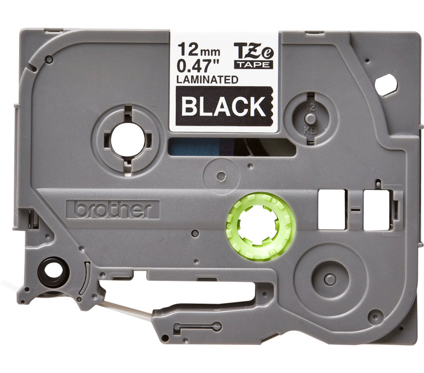 TZE335 White On Black Label Tape