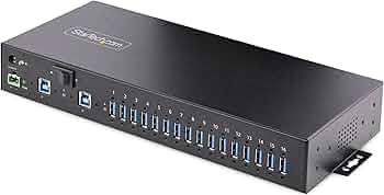 16-Port Industrial USB 5Gbps Hub/Switch