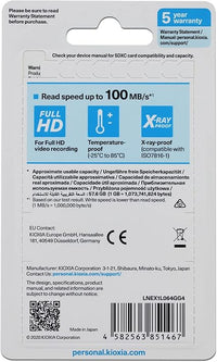 Kioxia 64GB Exceria U1 Class 10 SD card