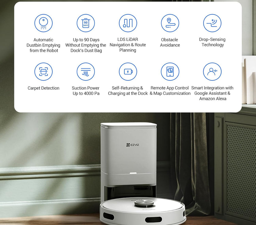 EZVIZ RE4 Plus Robot Vacuum & Mop Combo