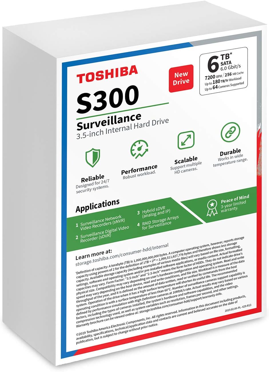Toshiba 6TB S300 Surveillance HDD OEM