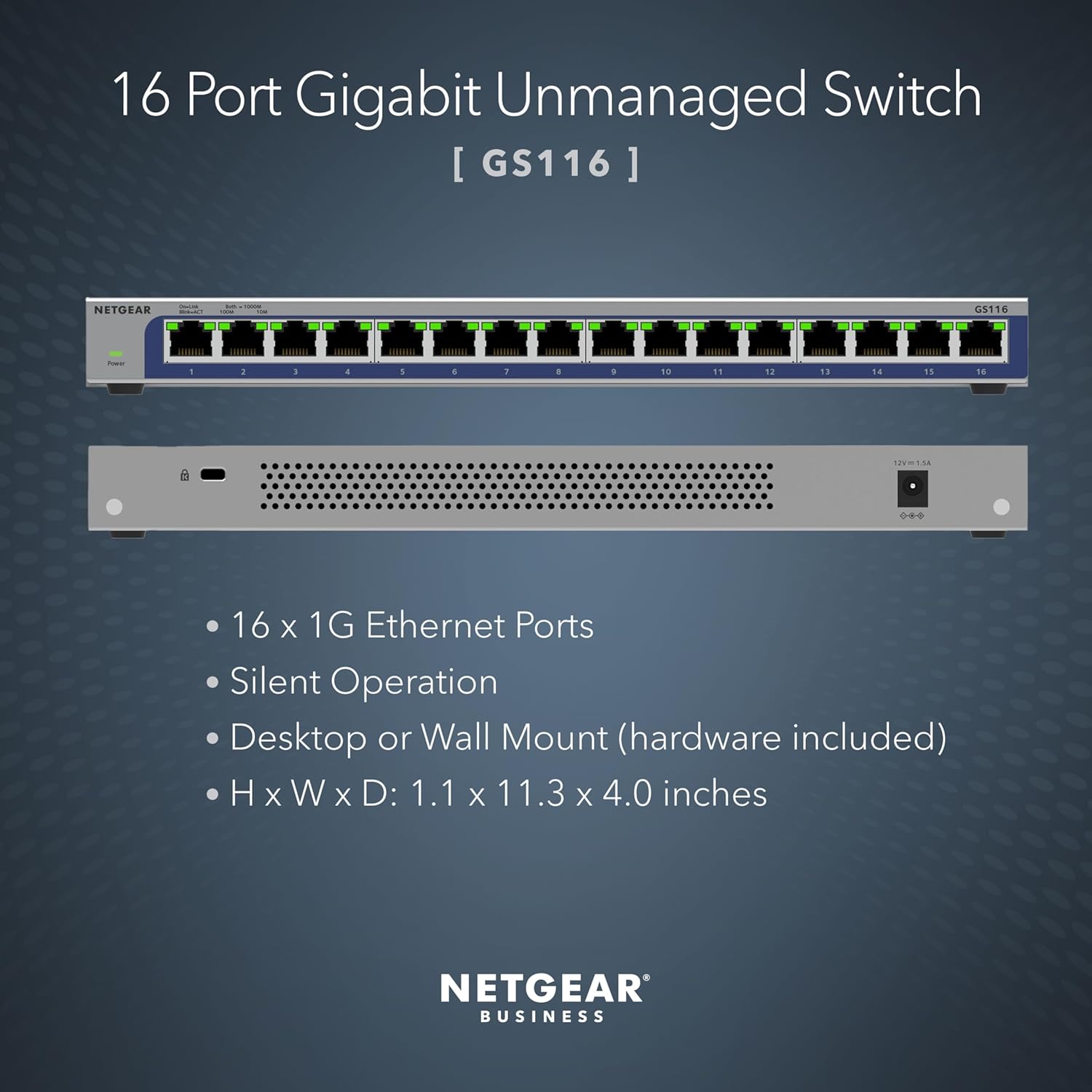 Netgear NETGEAR GS116 16 PORT GIGABIT DESKTOP SW