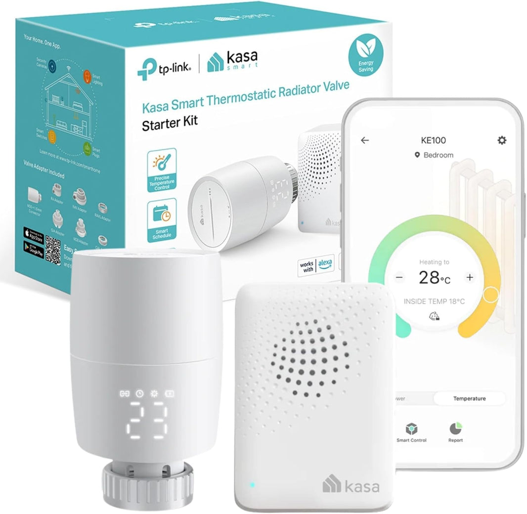 TP-Link KE100 Kasa Smart Thermostatic Radiator Valve Part number KE100 Kit & 3 KE100 Bundle