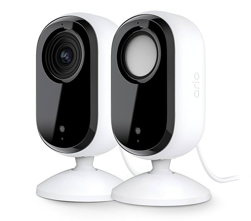 Arlo Essential 2K Indoor Security Camera, 2-pack