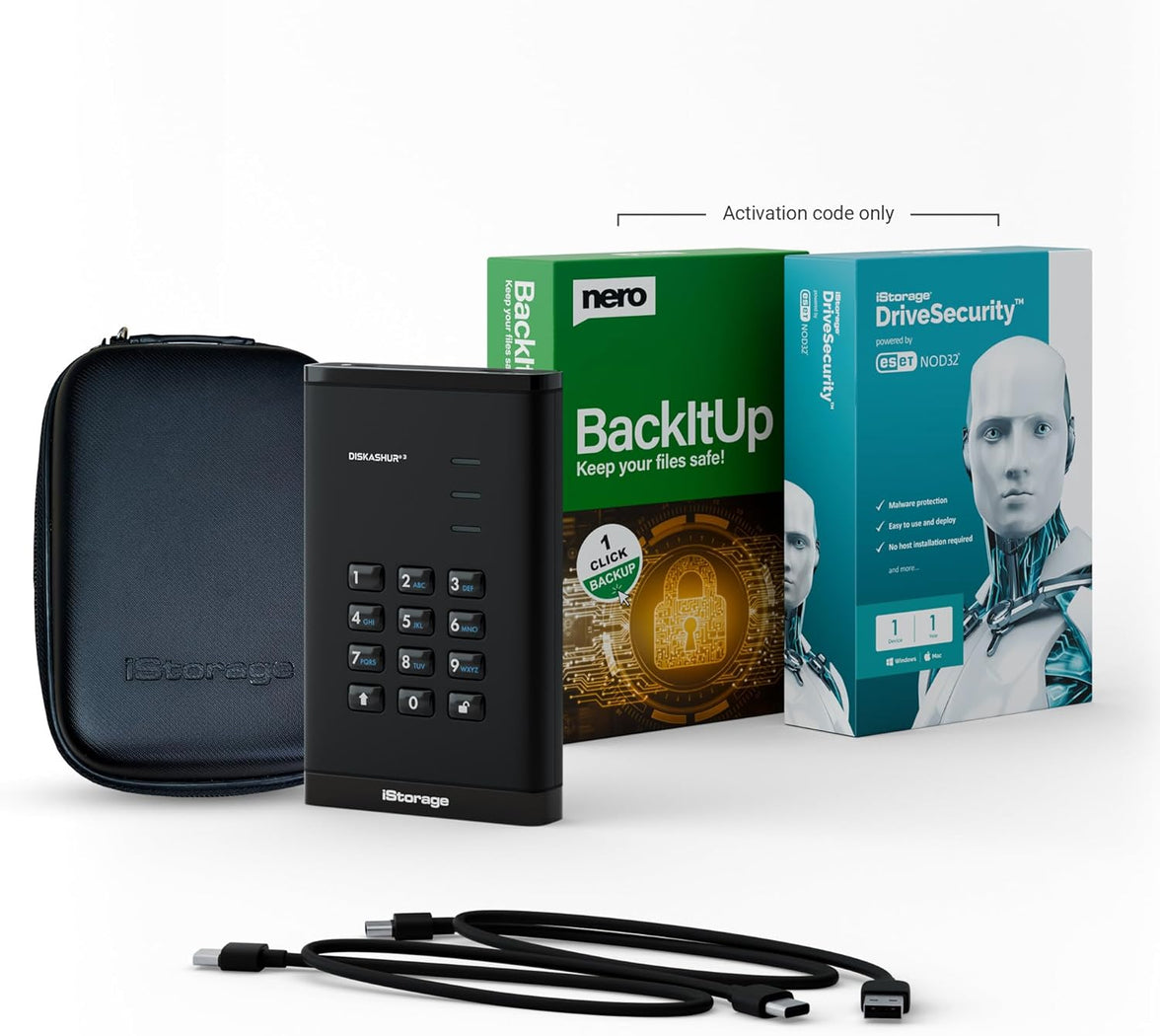 iStorage diskAshur3 HDD 5TB - Black