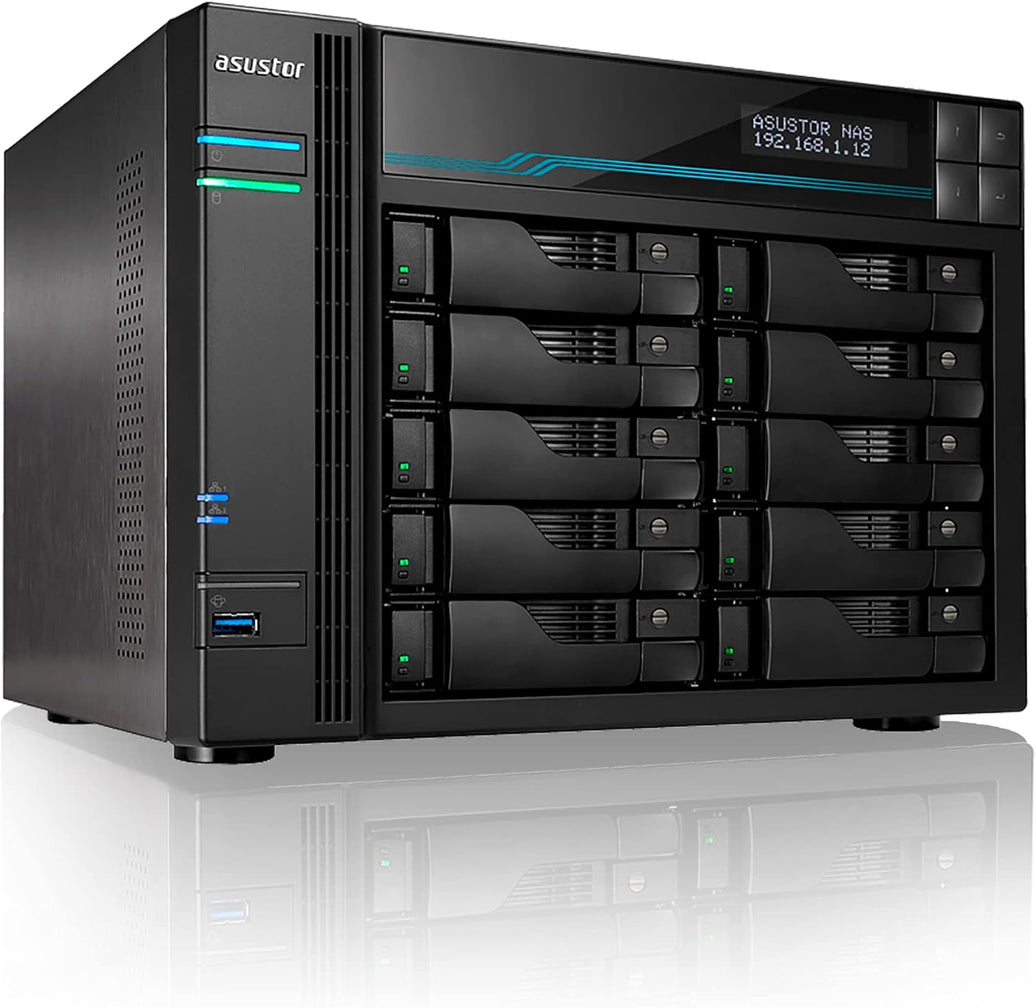 Asustor AS6510T 10 Bay NASIntel ATOM C3538 Quad-Core 8GB DDR4 10 GbE x 2 2.5 GbE x 2 USB 3.2 Ge