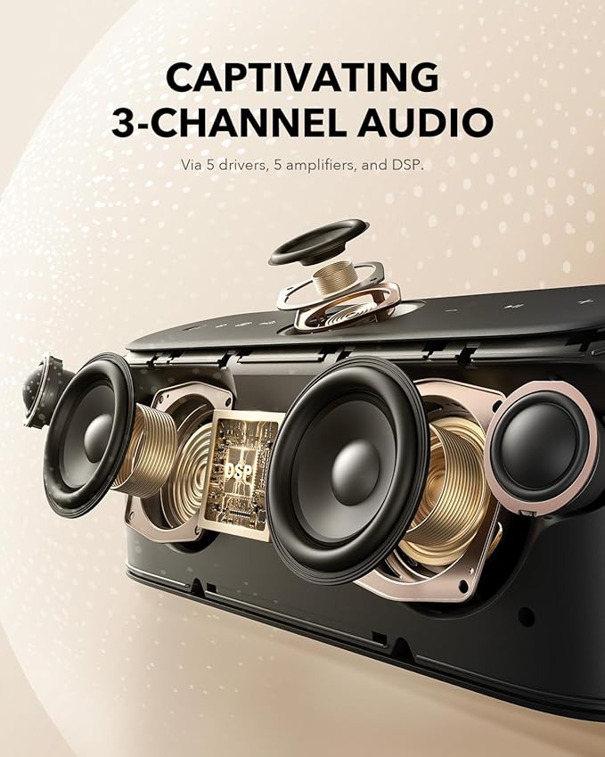 Anker Motion X600 Stereo  audio conference Grey 50 W