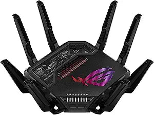ASUS ROG Rapture GT-BE19000 wireless router Multi-Gigabit Ethernet Tri-band (2.4 GHz / 5 GHz / 6 GHz) Black, Red