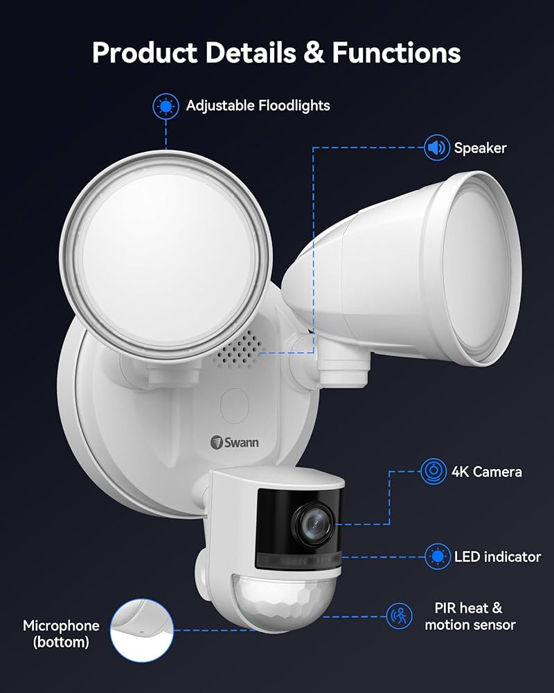 Swann SWIFI-4KFLOCAM Cube IP security camera Indoor & outdoor 3840 x 2160 pixels Ceiling/wall