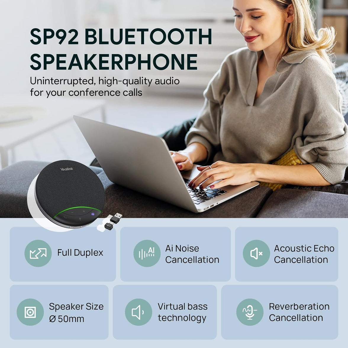 YEALINK SP92 SPEAKERPHONE & DONGLE C/A