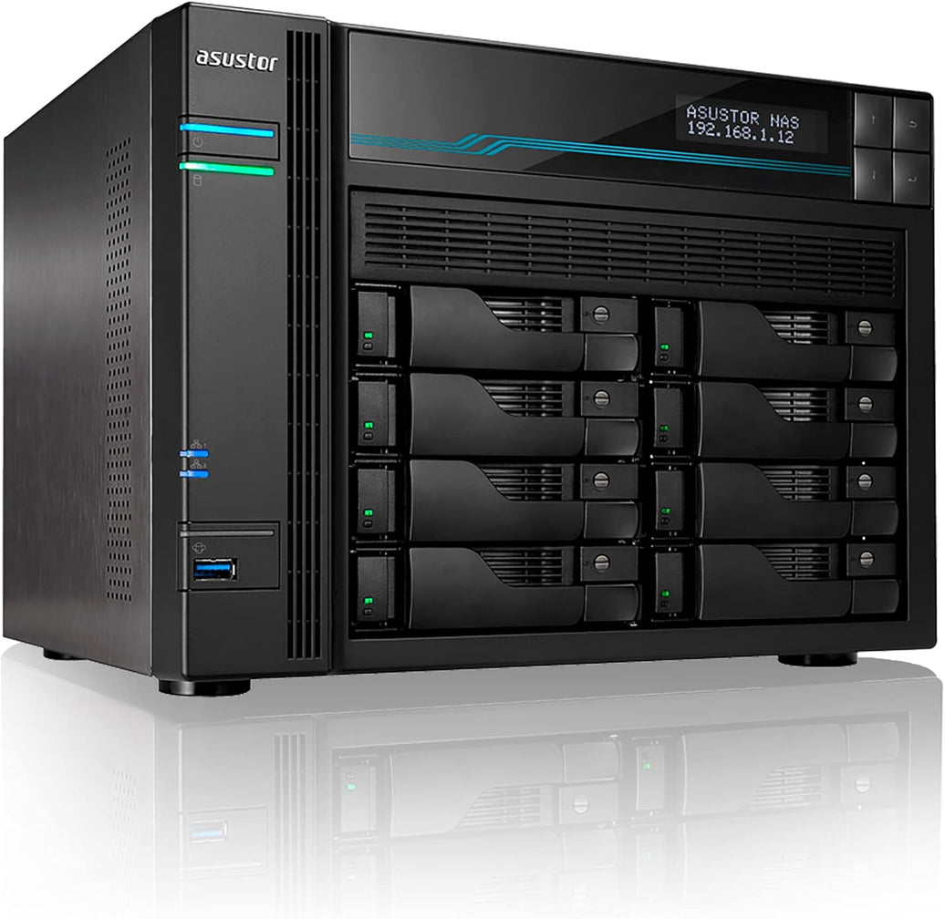 Asustor AS6508T 8 Bay NASIntel ATOM C3538 Quad-Core 8GB DDR4 10 GbE x 2 2.5 GbE x 2 USB 3.2 Gen