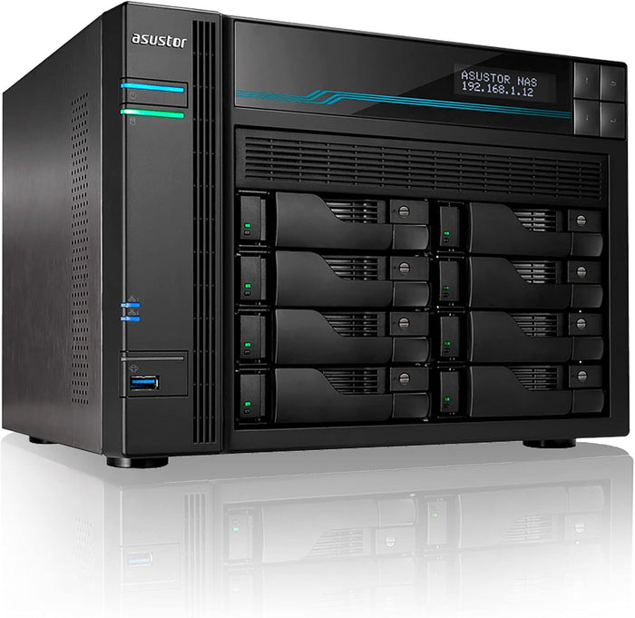 Asustor AS6508T 8 Bay NASIntel ATOM C3538 Quad-Core 8GB DDR4 10 GbE x 2 2.5 GbE x 2 USB 3.2 Gen