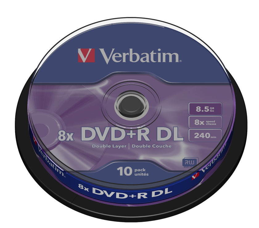 Verbatim DVD+R 8x D/L 10pk Spindle
