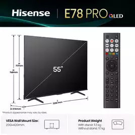 Hisense 55 INCH E78QTUK PRO QLED Smart AI TV